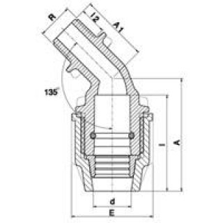 Winkel 45 Auengewinde PP