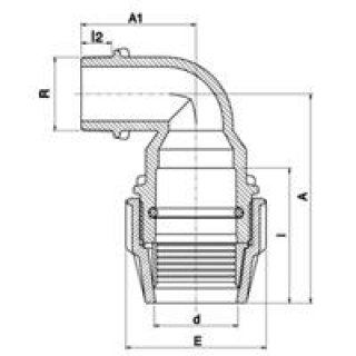 Winkel 90 Auengewinde PP, d 20?63