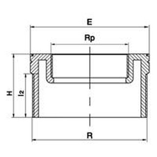 Reduktion PP, Auengewinde- Innengewinde